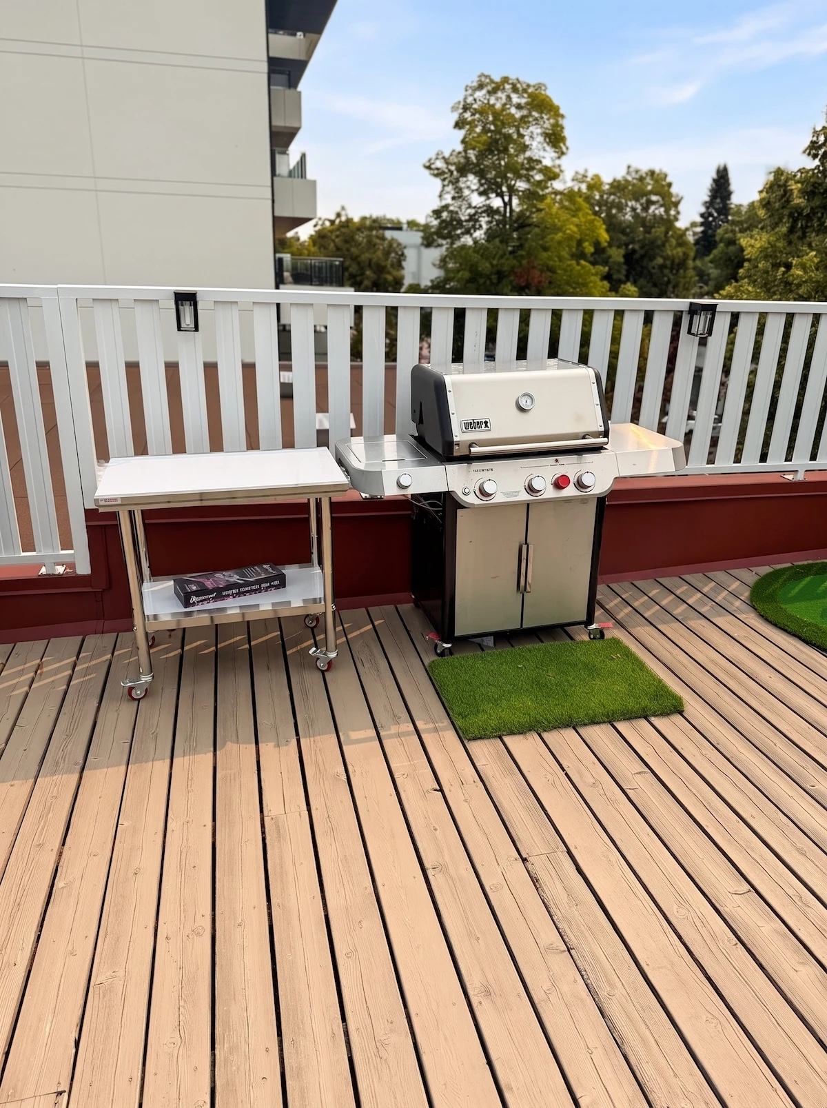 BBQ grill station on the rooftop