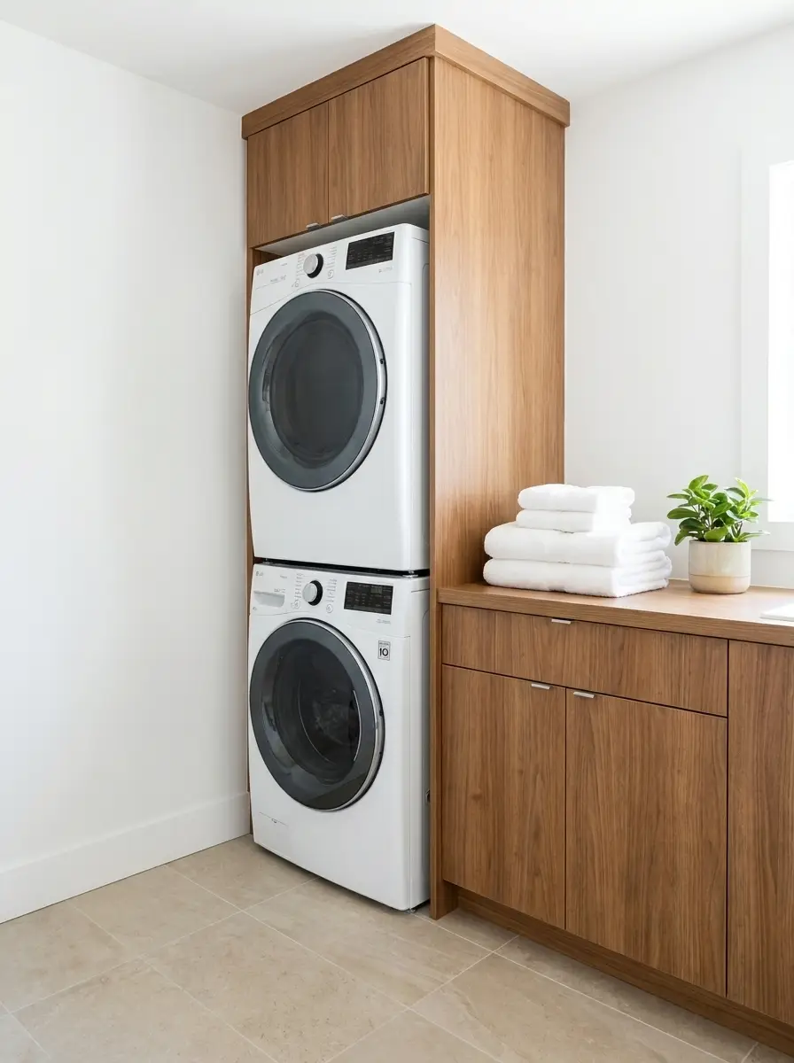 In-suite laundry for beach towels at Golden Hour HQ, Kitsilano
